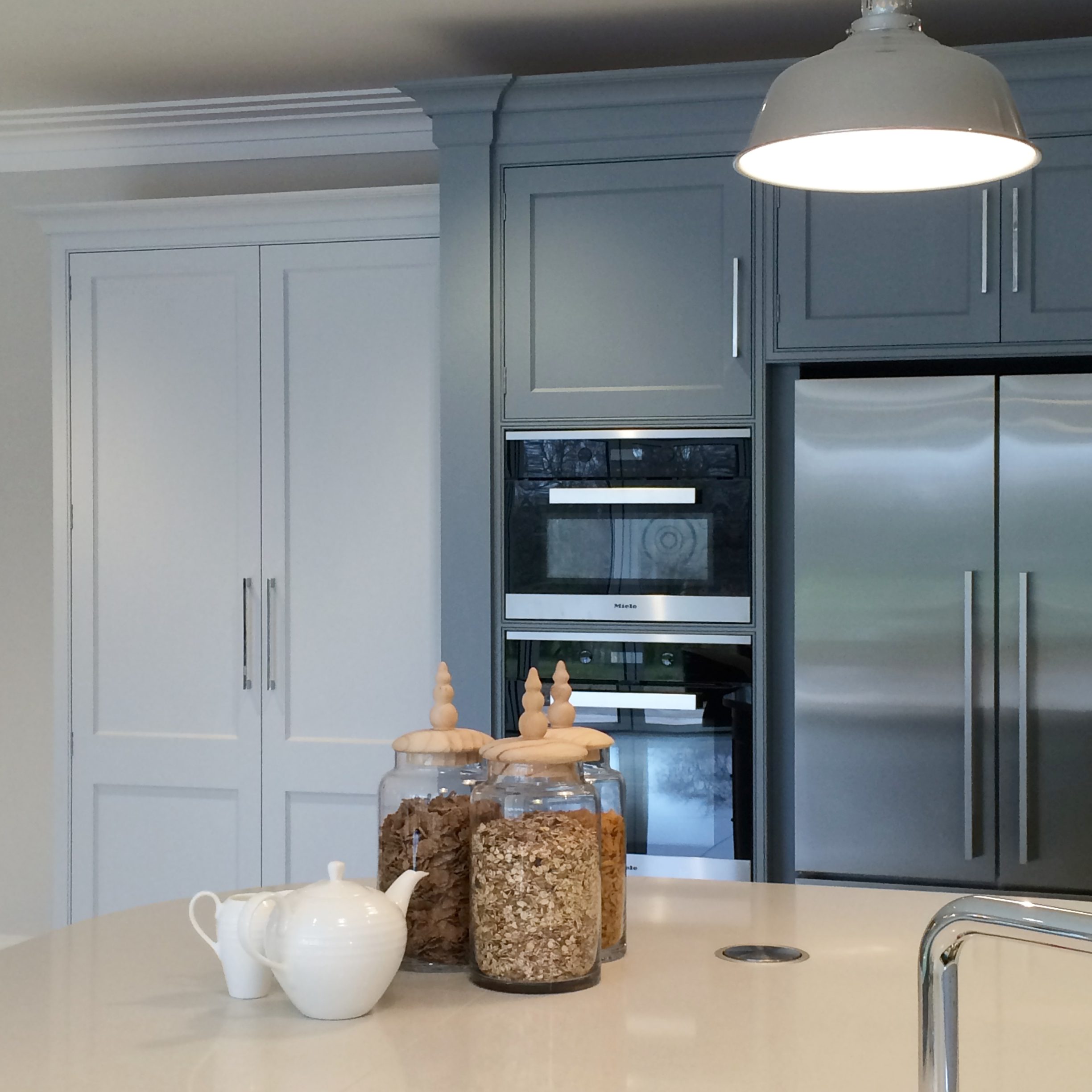 Blue painted shaker kitchen