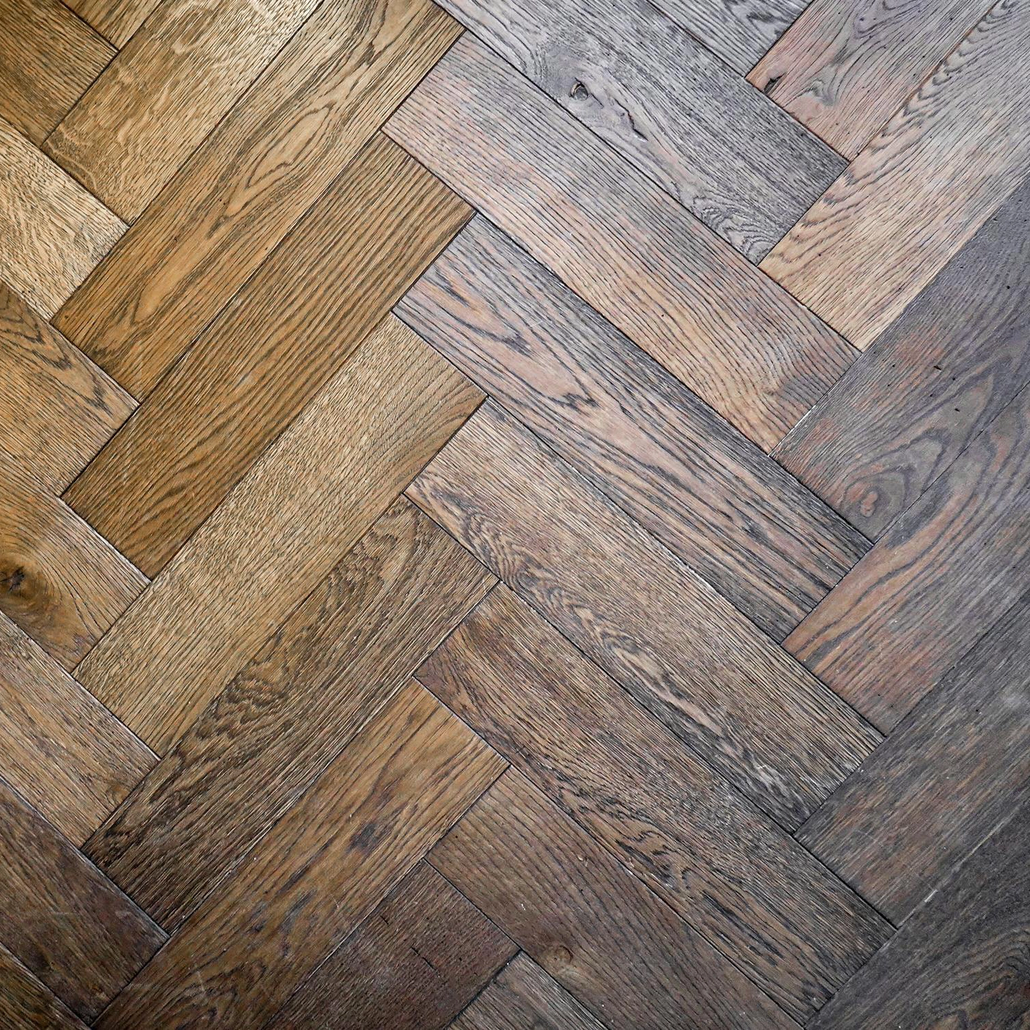 A dark oak parquet floor