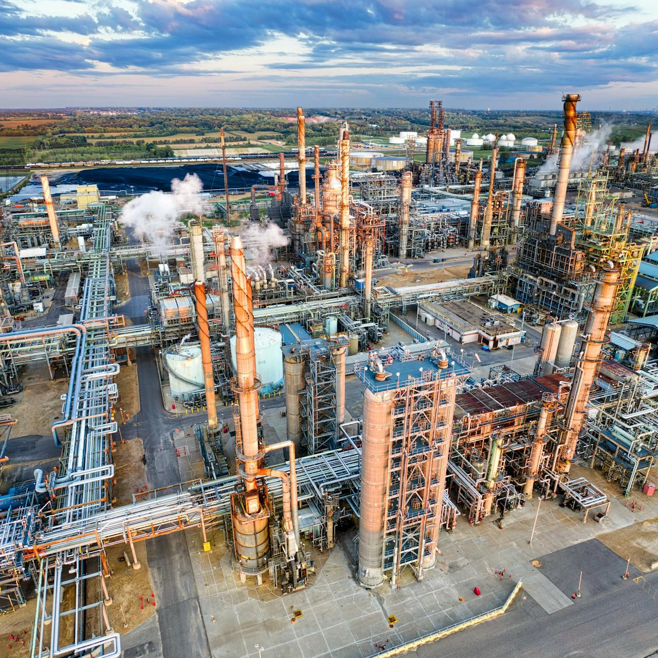 A petrochemical refinery from a birds eye view