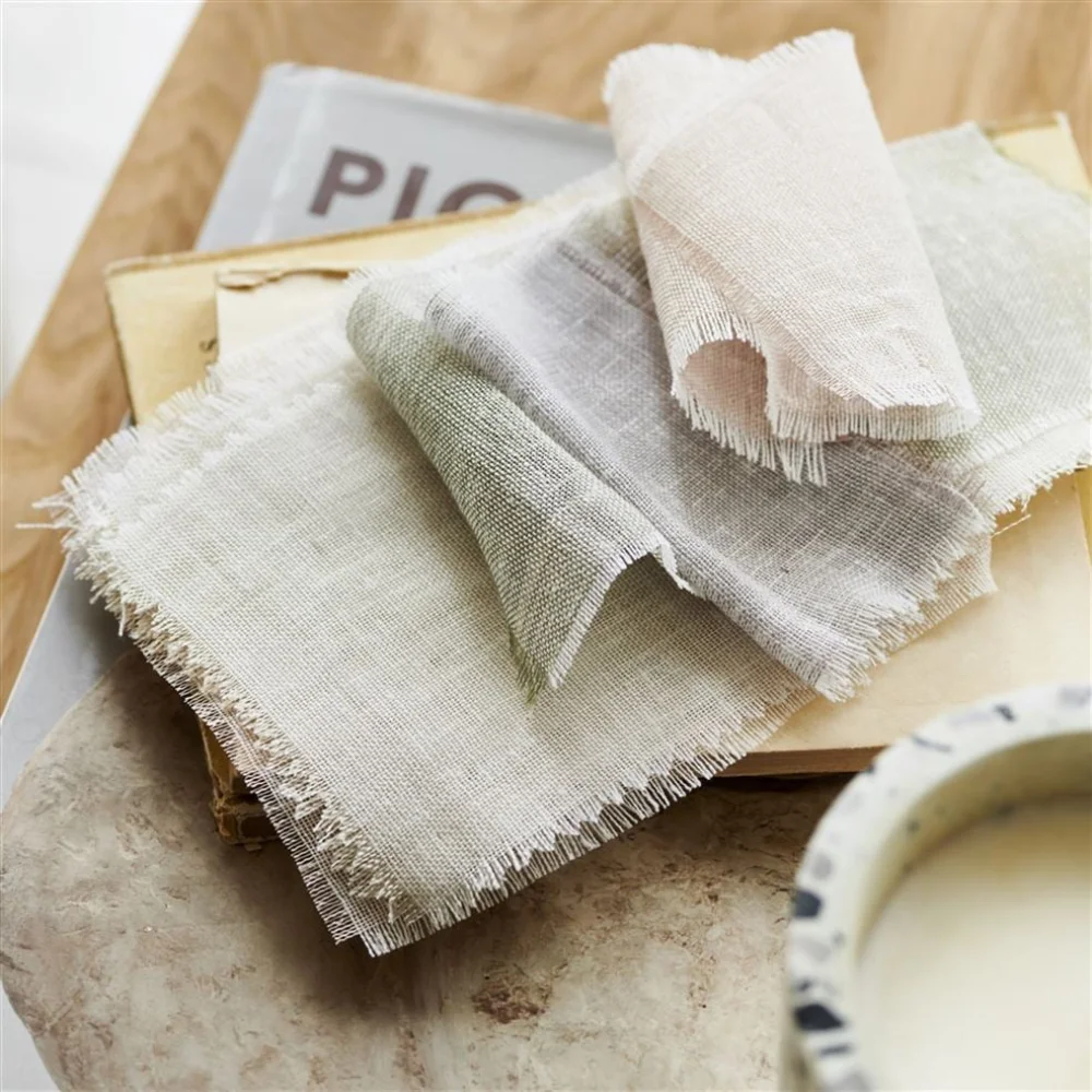 Selection of voile fabric samples made from recycled polyester