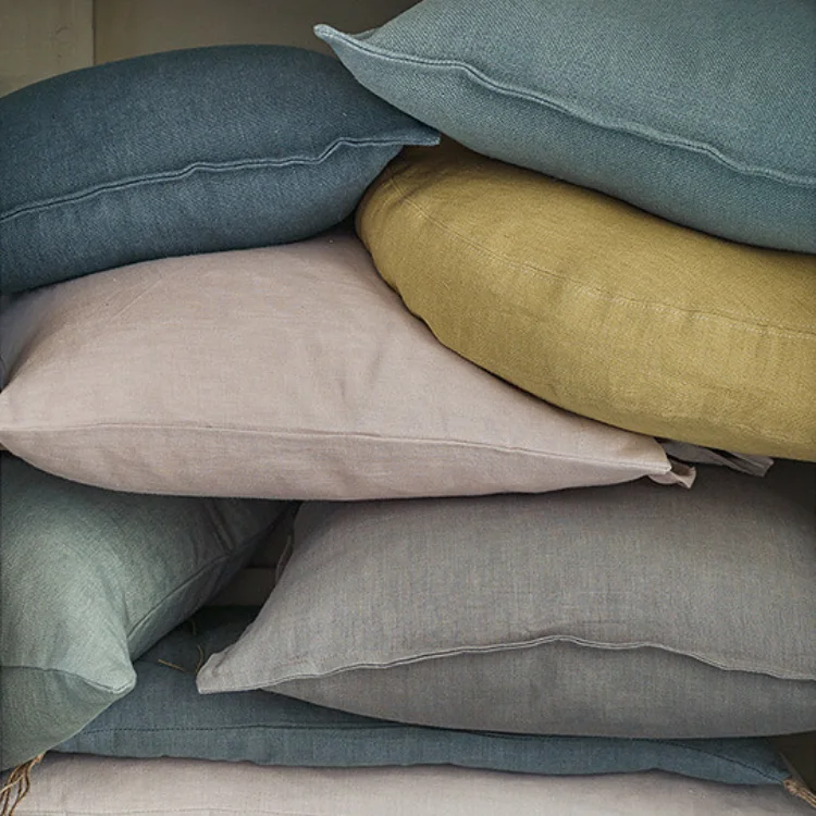 Various scatter cushions made from linen cloth